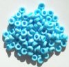 100 3x7mm Rough Cut Chalk Light Blue Glass Spacer Beads